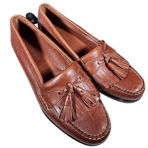 Johnston And Murphy Men's Brown Leather Tassel Loafer Dress Shoes Size 1…